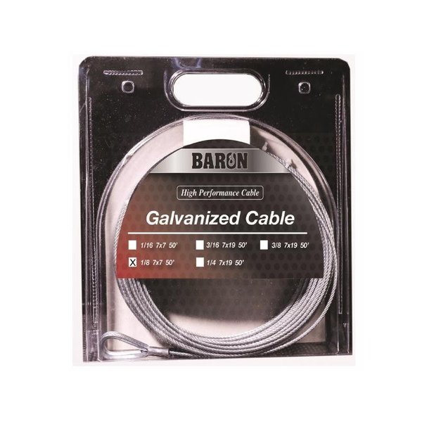 Baron Galvanized Galvanized Steel 1/8 in. D X 50 ft. L Aircraft Cable 86005